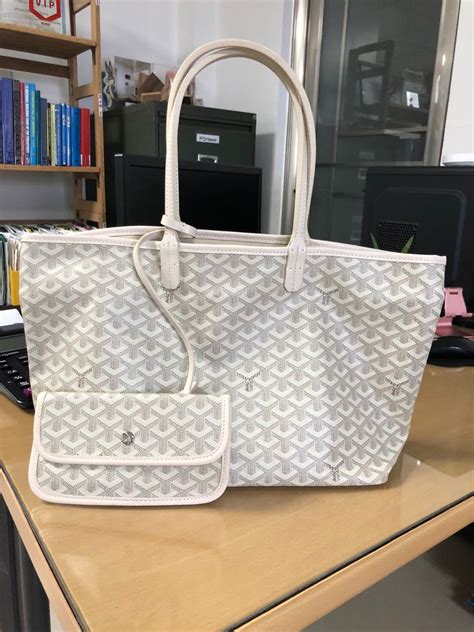 white goyard|goyard white tote bag.